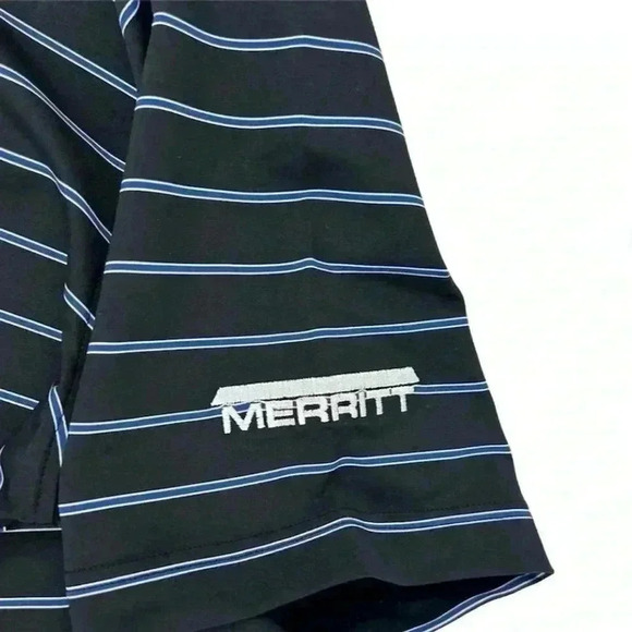 Peter Millar Mens Black Striped Summer Comfort Performance Polo Shirt Sz L Golf - Picture 6 of 11